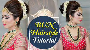 Be it their temple jewellery or the beautiful jadas, they carry themselves with so much grace and we totally heart that. Bun Hairstyle Tutorial Step By Step Indian Bridal Hairstyle Tutorial Video Krushhh By Konica Youtube