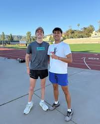 Great seeing @acad_alumni together! @graham_voted_for_pedro visited with @ aidan.saeed in California before his race this weekend! @acad_track  @acad_crosscountry
