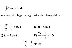 Trigonometrik Fonksiyonlarin Integrali