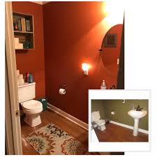 Burnt Orange Bathroom Makeover Pinteresthome Burnt Orange Bathrooms Bathroom Makeover Orange Bathrooms