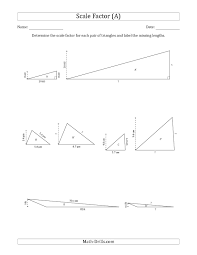 The Determine The Scale Factor Between Two Triangles And Determine The Missing Lengths Scale Factors In Geometry Proofs Geometry Worksheets Worksheet Template