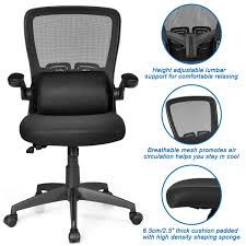Office chairs without proper lumbar support can cause back pain. Ergonomic Desk Chair With Massage Lumbar Pillow Black Overstock 30745639