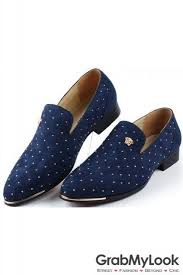 Black And Gold Loafers Mens Metallic Gold Studs Rivets Blue Suede Loafers Oxford Men Dress Shoes Dress Shoes Men Blue Suede Loafers Mens Black Dress Shoes