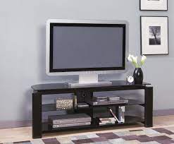 Tavr swivel universal floor tv stand with mount and audio shelf for 27 30 32 37 42 47 50 55 inch lcd led oled qled flat panel and curved tvs. Black Glass Metal Modern Tv Stand W Storage Shelves