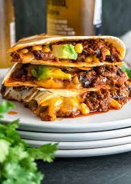 My Crispy Ground Beef Quesadillas Are Filled With Melted Queso Quesadilla Cheddar Or Monterey Ground Beef Quesadillas Beef Quesadillas Quesadilla Recipes Beef