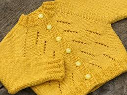 Yellow Baby Sweater Knit Baby Cardigan Yellow Baby Coat Knit Wool Sweater Baby Wool Sweater Baby Woo Knitting World