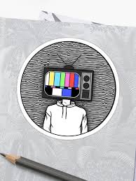 We Don T Believe What S On Tv Twenty One Pilots We Don T Believe What S On Tv Top Sticker By Micdoom In 2020 Canvas Drawings Bullet Journal Art Sticker Design