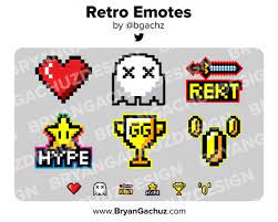 Retro Pixel 8bit Emotes For Twitch Discord Or Youtube Etsy In 2021 Twitch Retro Pixel