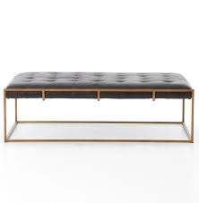 Weston home rectangle 2 shelf coffee table. Oxford Tufted Black Leather Ottoman Coffee Table 50 Leather Ottoman Coffee Table Black Leather Ottoman Ottoman Coffee Table Decor