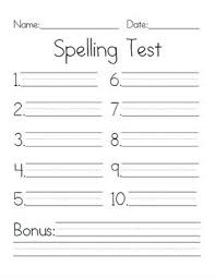 Spelling Test Template Spelling Test Template Spelling Test Grade Spelling