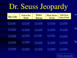 More than 20 years after his death, there is still plenty of news about dr. Ppt Dr Seuss Jeopardy Powerpoint Presentation Free Download Id 1256596