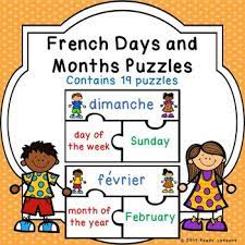 What the french words literally translate to. Months Of The Year Days Of The Week In French Game Activity Puzzles