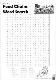 Below are two examples of beginner and intermediate word searches! Food Chains Word Search Monster Word Search