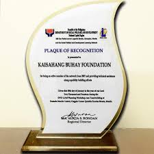 All plaques can be inscribed with your company/institution logo, and words of appreciation. Awards Recognition Kaisahang Buhay Foundation Inc