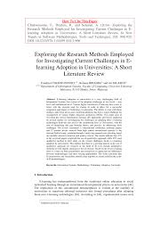 This article has been declared of public concern by malaysia's ministry of internal security (kementerian keselamatan dalam negeri)this is because there is no word for parody in malay.avoid falling into the trap of heart! Pdf Exploring The Research Methods Employed For Investigating Current Challenges In E Learning Adoption In Universities A Short Literature Review