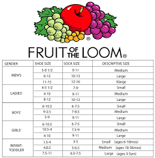 Fruit Of The Loom Sock Size Chart Lovely Fruit The Loom Sock