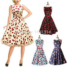 Free Shipping 50s Retro Cherry Print Pattern Word Collar Pinup Rockabilly Party Birthday Prom Swing 50s Dress Patterns Rockabilly Dress Pattern Dress Patterns
