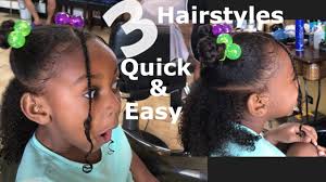 Middle parting your hair is a great choice for girls with curly< coily and kinky hair. 3 Quick Easy Hairstyles Little Black Girls Curly Hair Youtube