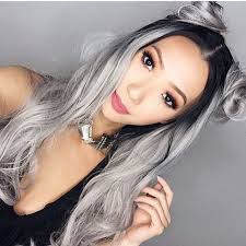 Black And Grey Lace Front Wig Long Cool Black To Grey Ombre Wave Synthetic Lace Front Hair Wig Fashionlove Lacefrontwig Syntheticlacefrontwig Wig Lacefrontal Hairstyle Hairstyleforgir