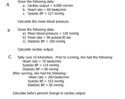 How to calculate cardiac output. Given The Following Data A Cardiac Output 4 080 Chegg Com