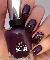 Picture Of Dark Red Nails With An Accent One With Gold Sequins Wonderful glitter mixes for stunning nails.