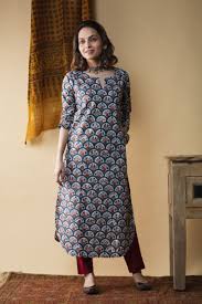 Buy Perfect DE33 Ebony Clay Striaght Fit Kurta Online