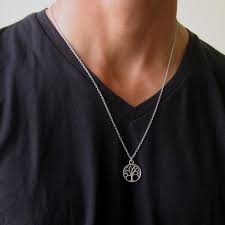 Men S Tree Necklace Tree Of Life Tree Of Life Necklace Etsy Mens Silver Necklace Mens Jewelry Necklace Mens Necklace Pendant