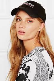 Black Embroidered Cotton Twill Baseball Cap Balenciaga Net A Porter