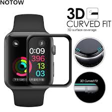 Notow 3d Full Cover Premium Tempered Glass Screen Protector Curved Black Border Protect Film For Apple 42m Apple Watch Phone Screen Protector Smart Watch Apple