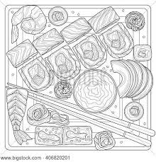 Push pack to pdf button and download pdf coloring book for free. Sushi Set Food Vector Photo Free Trial Bigstock