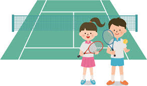無料イラスト] テニスコートに立つ男女のテニスプレイヤー - パブリックドメインQ：著作権フリー画像素材集