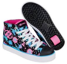 Black And Pink Heelys Heelys Veloz Black Pink Blue Splatter Kid Shoes Roller Skate Shoes Shoes