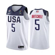 Click now for your favorite donovan mitchell tees and other official utah jazz merchandise. Donovan Mitchell Usa Team 2019 Fiba Basketball World Cup 5 White Nike Jersey