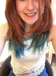 Blue Dip Dye On Red Hair Natural Red Hair Dye Natural Red Hair Dyed Red Hair