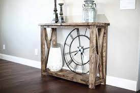 Top it with a round piece of wood or glass. How To Build A Diy Farmhouse Entryway Console Table Thediyplan