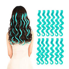 Want extra length or volume for your natural curls? 12 Pieces Party Highlights Clip In Colored Hair Extensions For Kids Girls Colorful Hair Extensions 22 Inches Curly Wavy Synthetic Hairpieces Multi Colors Teal Blue Hair Wantitall