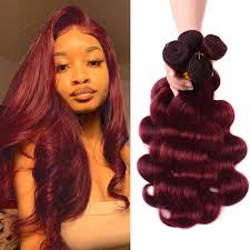 With yolissa hair many pretty shades of 99j burgundy hair bundles to choose from. Burgundy 99j Brazilian Body Wave Bundles Human Hair Weave 4 Pcs Alipearl Hair