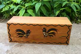 Vintage Rooster Chickens Wooden Recipe Box Farmhouse Decor Kitchen Decor Shabby Chic Etsy Housewar Recipe Box Wooden Farmhouse Decor Vintage Kitchen Decor