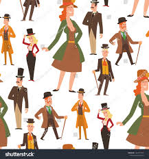 Vintage Victorian Cartoon Gents Retro People Vector Style Fashion Old People Victorian Gentleman Clothing Antique Century Ch Victorian Gentleman Retro Cartoon