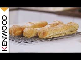 Baguettes Recipe Demonstrated With Kenwood Chef Titanium Youtube Baguette Recipe Baking Recipes
