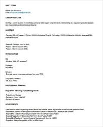 Financial analyst resume format objective template mba fresher doc. Free 40 Fresher Resume Examples In Psd Ms Word