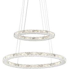 Glenna 23 3 4 Wide Chrome 2 Ring Led Pendant Light Target