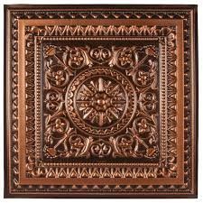Gorgeous antique vintage look ceiling. Udecor Marseille 2 Ft X 2 Ft Lay In Or Glue Up Ceiling Tile In Antique Copper 48 Sq Ft Case Ct 223 Ac The Home Depot