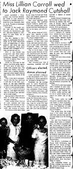 Lillian Lee Carroll marriage to Jack Raymond Cutshall