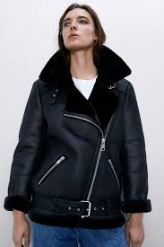 Double Faced Biker Jacket Zara United States In 2020 Jackets For Women Jackets Leather Jacket