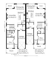 Glenview 1 2 House Plan Skinny Duplex House Plan By Mark Stewart Duplex House Plans Duplex Plans Duplex Floor Plans