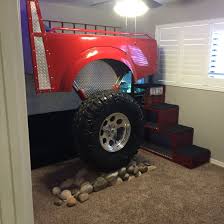 Monster Fire Truck Bed Boys Bedroom Makeover Monster Truck Room Truck Room