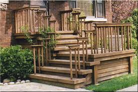 Neat Craftsman Style Design With This Set Of Wooden Steps Balustrades I Would Want The Bottom Stringer 4 Front Porch Steps Front Stairs Front Porch Design