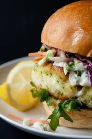 Lighter Fried Fish Sandwich With Creamy Coleslaw Recipe Creamy Coleslaw Fish Sandwich Recipes Fish Sandwich