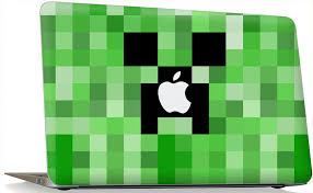 Gel Apple Macbook Pro 13 15 17 Skin Cover W Apple Cutout Minecraft Creeper 29 95 Via Etsy Macbook Air Decals Apple Macbook Pro All Minecraft